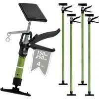 TRUTZHOLM Montageklemme 4x Deckenstütze Einhandstütze Montagestütze Teleskopstütze 115-290cm, B: 13 cm, L: 290 cm, (Spar-Set, 4-tlg., 4er Set), materialschonend