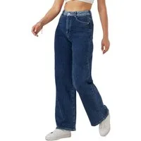 Ital-Design Dad-Jeans Damen High-Waist Jeans mit lockerer Passform für Alltag (90800221) Used-Look Stretch High Waist Jeans in Blau
