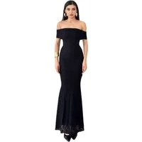 WOMAN VISION Abendkleid Damenkleid aus gefüttertem Spitzenstoff, Madonna-Ausschnitt, ärmellos