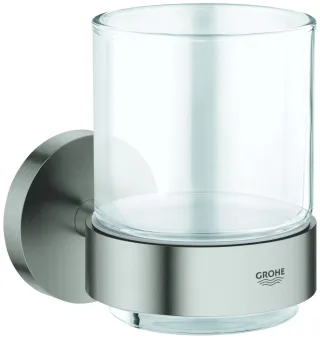 GROHE Glas mit Halter Essentials 40447 supersteel, 40447DC1 40447DC1