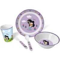 Trötsch Verlag Kindergeschirr-Set Trötsch Der kleine Maulwurf Kindergeschirr Set Lila 5 teilig