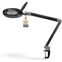 Lumeno Lupenlampe 851X dimmbare LED-Lupenleuchte, 152 mm kristallklare Linse, LED fest integriert, Kaltweiß, 6500 K