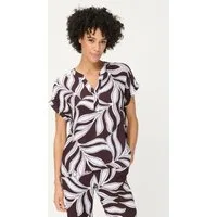 Olsen Hemdbluse mit Allover-Dessin und Kimonoärmeln