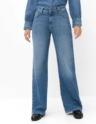 Brax Damen Five-Pocket-Hose Style MAINE USED PACIFIC BLUE, denim blau, Gr. 46L