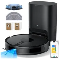 lubluelu Saugroboter B40 Plus mit Wischfunktion 3L Absaugstation Lasernavigation 5800PA, 45 W, mit Beutel, 14 No-Go Zone ideal für Teppich und Tierhaare, APP Steuerung