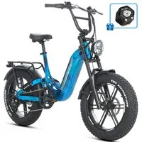 JOBOBIKE E-Bike Mountainbike 20x4,0 Zoll, 720Wh, 150km, Fully, Vollfederung, Lockout-Federgabel, 7 Gang Shimano, Kettenschaltung, Heckmotor, 720 Wh, (Hinterradfederung, LCD-Farbdisplay, integrierte & speichenlose Laufräder), Drehmomentsensor, 130 Lux