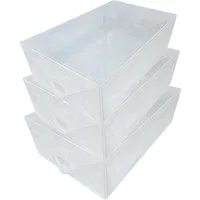 Dynasun Schuhbox Schuhbox PP368TC (3 St), Schuhaufbewahrungsbox Platzsparendes, stapelbares Robust, staubfrei