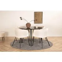 ebuy24 Essgruppe DippØ115BLBL Essgruppe Esstisch schwarz und 4 Beri, (5-tlg)