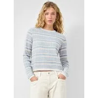 QS Langarmshirt T-Shirt Longsleeve mit Ajourmuster