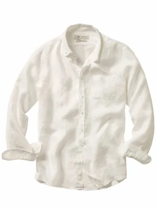 Mey & Edlich Herren Riviera-Hemd Weiß 100 % Leinen