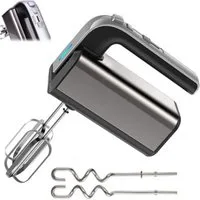 XERSEK Handmixer 800W Handrührgerät Handrührer mit 5 Geschwindigkeiten, 800,00 W, 2 Turbobesen, 2 Edelstahl-Knethaken Pürierstab, Mixbecher