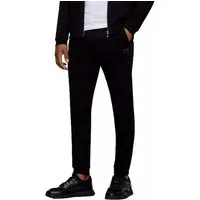 BOSS Jogginghose Hadiko Athleisure mit Eingrifftaschen Stretchbund mit Kordelzug, Gerippte Beinabschlüsse