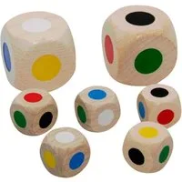GICO Spielesammlung Farbwürfel Set aus Holz - 2 x 30mm,5 x16 mm