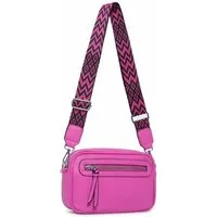 ITALYSHOP24 Schultertasche Damen Umhängetasche CrossBody Brusttasche Crossover Handtasche Reise (Tasche mit einem breitem Muster Stoffgurt/Umhängeband), Bodybag Cross Bag Schmucktasche Gürteltasche Muster Taschengurt Clutch