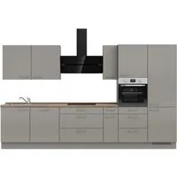 nobilia® Küchenzeile "Laser II", NEU: individuell anpassbar mit gratis Profi-Beratung, vormontiert, 360 cm breit, optional mit verschiedenen E‑Geräte-Sets