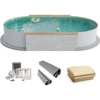 Fresh-Pool Ovalpool Fresh-Pool Profi Stahlwandpool Set oval, 525x320x1 (1-tlg), UV-stabilisierte PVC Folie