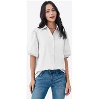 Imily Bela Kurzarmshirt Damen Freizeitbluse mit Puffärmeln (Packung, 1-tlg., 1per-Pack) Reverskragen