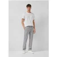 s.Oliver Chinos Hose PHOENIX Phoenix: Fein gemusterte Chino mit Elastikbund