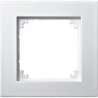 Rahmen einfeldig für bündigen Einbau, Typ 488119, aus Thermoplast, matt, IP20 weiß (matt), Retail