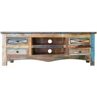 Massivmoebel24 TV-Board NATURE OF SPIRIT (Massivholz), TV-Board Altholz 140x45x50 mehrfarbig lackiert NATURE OF SPIRIT #01