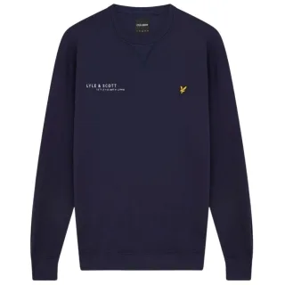 Lyle & Scott Co-Ordinate Print Logo Marineblaues Sweatshirt
