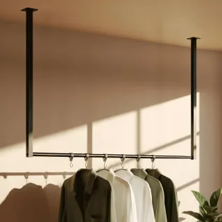 CLP Kleiderständer, Schwarz, Schwarz, Metall, 100x80x7 cm, Garderobe, Garderobenständer