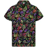 King Kameha Hawaiihemd Skull Funky Hawaii-Hemd Herren Kurzarm Front-Tasche Stylish Unisex