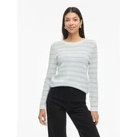 Vila Rundhalspullover VIDALO O-NECK L/S STRIPE KNIT TOP- NOOS