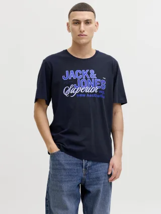 JACK&JONES - JJELOGO TEE SS O-NECK 2 COL SS26 SN Navy Blazer - Gr. - XS