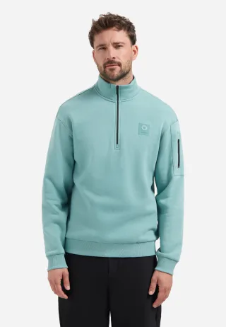 No Excess - Sweater Half Zip seablue - Gr. - XXL