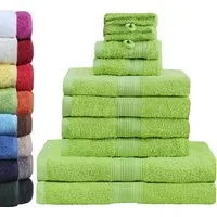 GREEN MARK Textilien Handtuch Set 10er-Set Premium Frottier Handtuch-Set, 100% Baumwolle (Set, 10-St), 4X Handtücher, 2X Duschtücher, 2X Gästetücher, 2X Waschhandschuhe