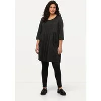 Ulla Popken Longshirt Longshirt Metallic-Effekt A-Linie Rundhals 3/4-Arm