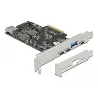 PCI Express x4 Karte zu 3 x USB Type-C + 2 x USB Typ-A - SuperSpeed USB 10 Gbps - Low Profile Formfaktor, USB-Controller