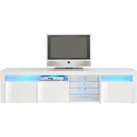 borchardt Möbel Lowboard Santa Fé, TV-Schrank 200 cm breit, Mit Push-to-open-Funktion, 3 Türen, 3 Glasböden und 6 offenen Fächern
