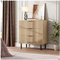 GarveeMore Kommode Kommode mit 3 Schubladen Sideboard Schubladenschrank 70x40x76cm