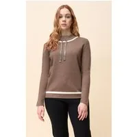 Passioni Strickpullover Sweatshirt mit glitzernden Zuglaschen