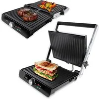 ADE Kontaktgrill 3-in-1 Sandwichmaker, Paninitoaster und Tischgrill, 180° aufklappbar, 2000,00 W, Plattengriller mit Antihaftbeschichtung, undTemperaturregelung