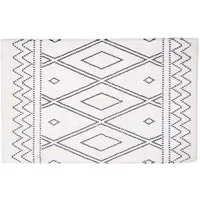 Homescapes Badematte Badematte Boho Style schwarz-weiß, 50 x 80 cm – Badvorleger Baumwolle, Höhe 20 mm, 50 x 80 cm