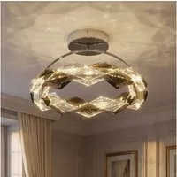 GLOBO LIGHTING LED Deckenleuchte, LED-Leuchtmittel fest verbaut, Neutralweiß, LED Deckenleuchte Metall Acryl verchromt Rauchoptik 24W 4000