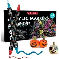 colpart Permanentmarker Acrylstifte Stein bemalen wasserfest 24 Farben Acrylic PaintPermanent