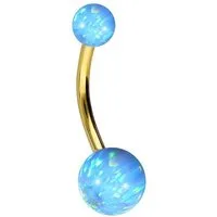 PIERCINGLINE Bauchnabelpiercing Chirurgenstahl Bananabell SYNTHETISCHE OPALE (Bananabells, 1-tlg)