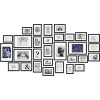 bomoe Bilderrahmen 30er Bilderrahmen Set - 10x 10x15, 15x 13x18, 5x 20x30, Schwarz, 10x 10x15, 15x 13x18, 5x 20x30 cm Fotorahmen Collage Bilderrahmen