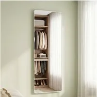 SONGMICS Standspiegel Ganzkörperspiegel Bogen Großer Wandspiegel Bruchsicher, Rahmen aus Aluminiumlegierung, Hartglas, 120 x 40 cm