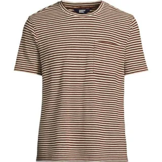 Kurzarm-Shirt aus Baumwoll-/Leinenmix für Herren, Herren, size: regular, Beige, Baumwolle/Leinen, by Lands' End