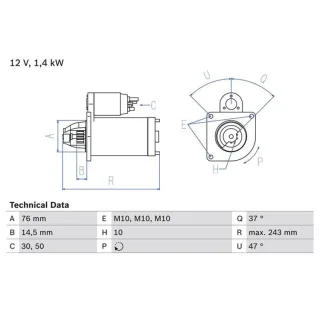 Bosch Anlasser 1,4 kW Ford Tourneo Transit 1,8 0986022840