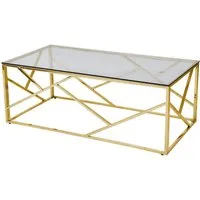SalesFever Couchtisch Glastisch mit stilvoller Eleganz, Edelstahlgestell - rostfrei und langlebig