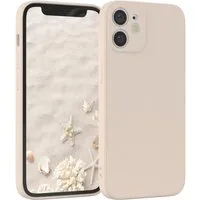 EAZY CASE Handyhülle für Apple iPhone 12 Mini Hülle Silikon 5,4 Zoll, Bumper Case Matt Slimcover Silikonschutzhülle elastisch Taupe / Beige