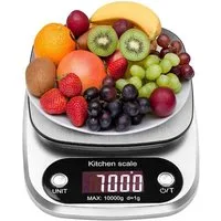 LIANNA Küchenwaage Tara-Funktion mit Großem LCD-Display für Backen & Kochen, (Set, 1-tlg., Lebensmittel Küchenwaage digital Edelstahl mit hoher Genauigkeit), Digitale Küchenwaage 10KG aus Edelstahl präzise & professionell