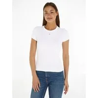 Tommy Jeans Kurzarmshirt TJW ESSENTIAL RIB SHORT SLEEVE EXT Baumwollmischung in gerippter Struktur, Slim Fit
