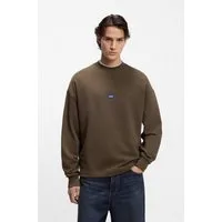 HUGO Sweatshirt Nedro Rundhalsausschnitt, Regular Fit, Logo-Patch